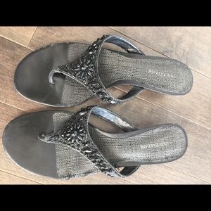 Ann Taylor beaded sandal in black